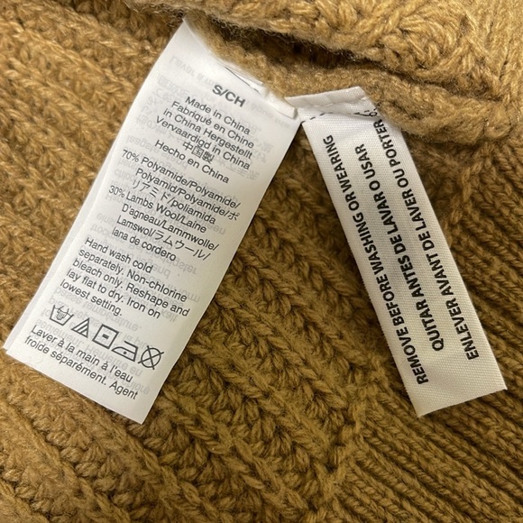 J.Crew Women’s Azra Cable Knit Pullover Tan Sz S 
Pom Pom - Picture 10 of 11